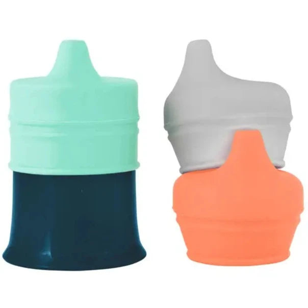 Boon - Snug Stretchy Silicone Reusable Spout Lids Spout with containers - Boy