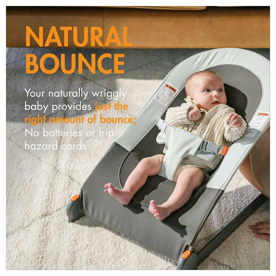 Boon Slant Baby Bouncer Seat Portable (Lightweight Grey)