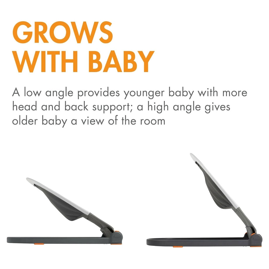 Boon Slant Baby Bouncer Seat Portable (Lightweight Grey)
