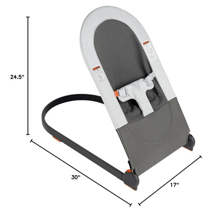Boon Slant Baby Bouncer Seat Portable (Lightweight Grey)