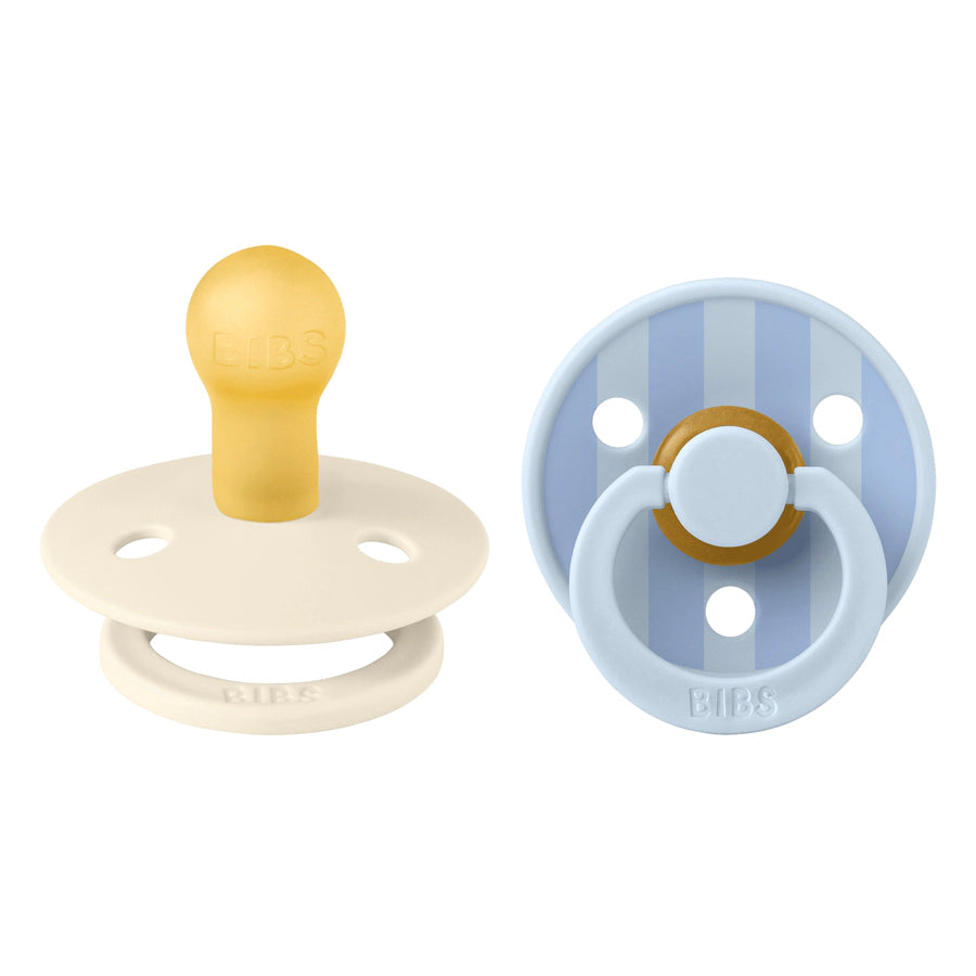 Bibs Pacifier Studio Colour 2 Pack Block Latex Size 2 Baby Blue Dusty Blue Mix