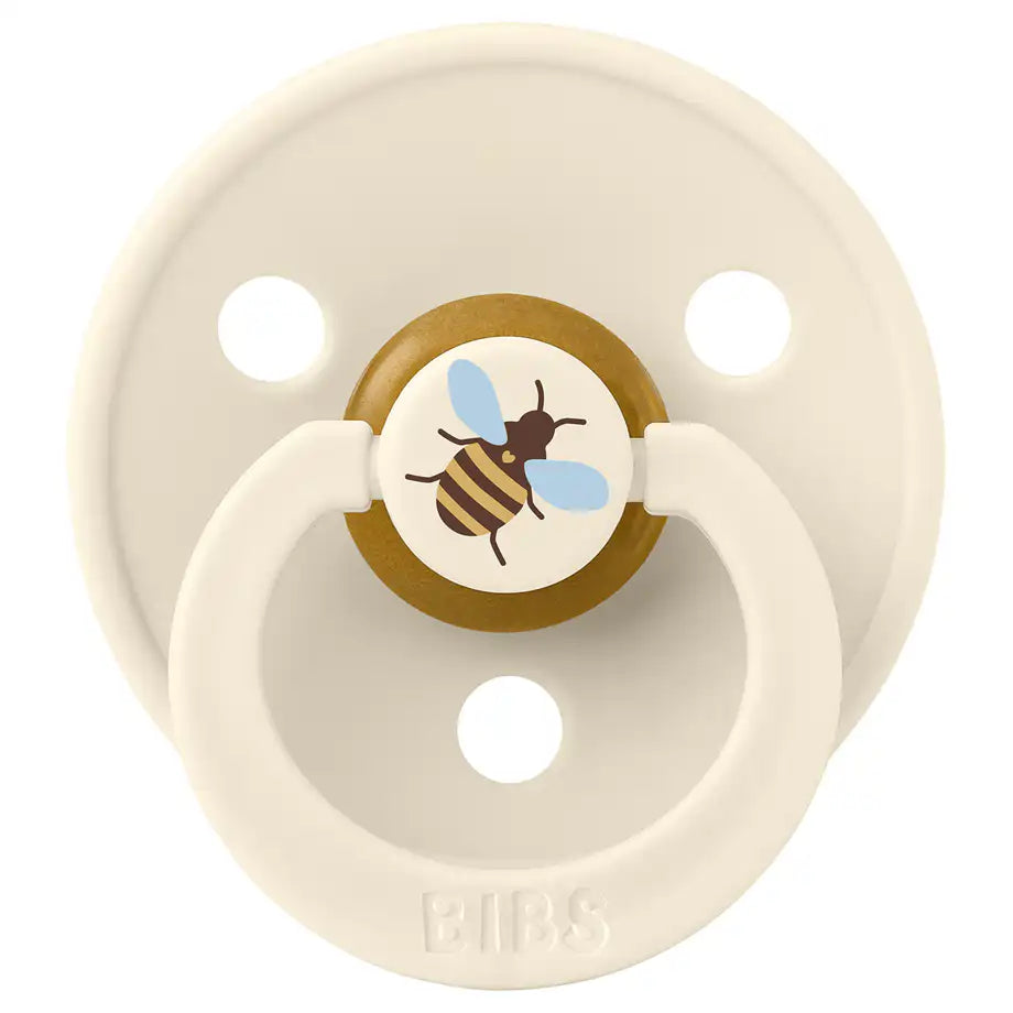 BIBS Colour Pacifier Studio 2-Pack Bumblebee Latex Size 2 (Ivory Mix)