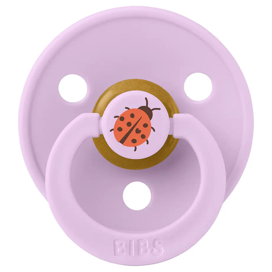 BIBS Colour Pacifier Studio 2-Pack Ladybug Latex Size 2 (Violet Sky Mix)