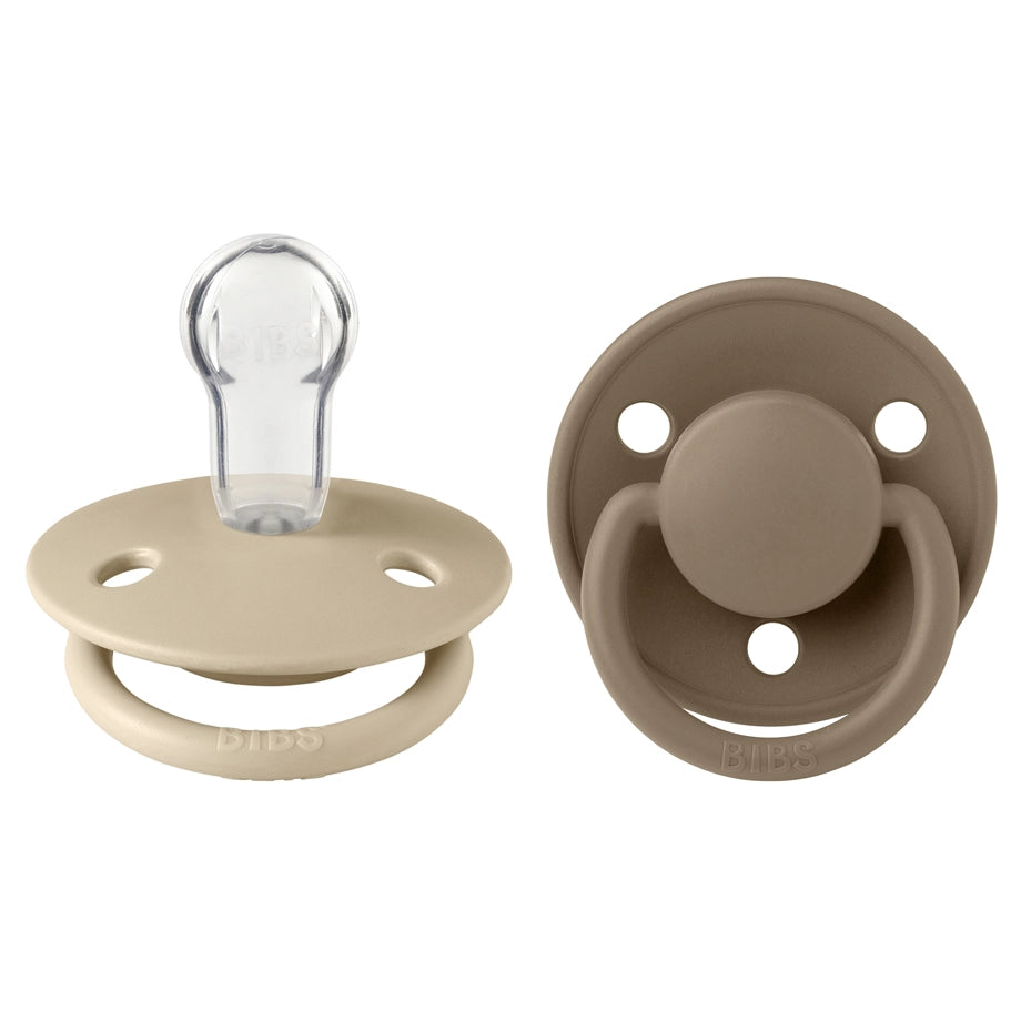 BIBS De Lux 2 Pack Silicone One Size (Vanilla Dark Oak)