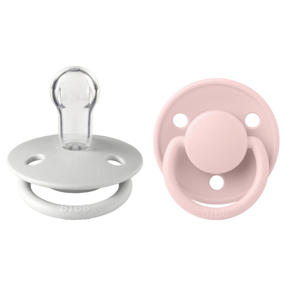 BIBS De Lux Silicone Pacifier 2-Pack Haze & Blossom (One Size)