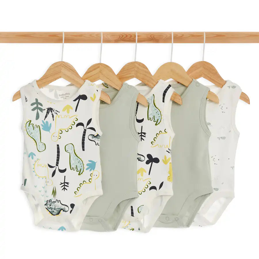 طقم ملابس داخلية من الخيزران العضوي من Baby Fits بتصميم ديناصور وتحت الماء، عبوة من 5 قطع طقم ملابس داخلية من الخيزران العضوي من Baby Fits بتصميم ديناصور وتحت الماء، عبوة من 5 قطع