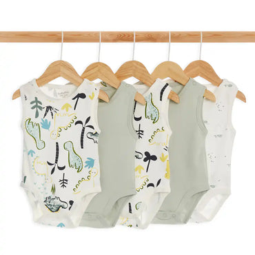 Baby Fits Organic Bamboo Bodysuits Dino & Under Water Pack of 5 (0-3m)