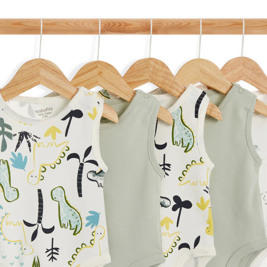 طقم ملابس داخلية من الخيزران العضوي من Baby Fits بتصميم ديناصور وتحت الماء، عبوة من 5 قطع طقم ملابس داخلية من الخيزران العضوي من Baby Fits بتصميم ديناصور وتحت الماء، عبوة من 5 قطع