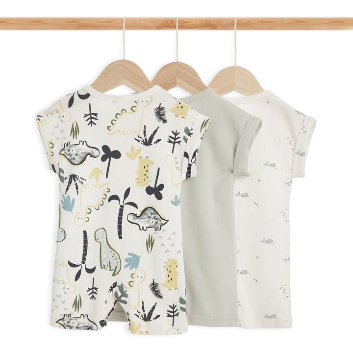 Babyfits Organic Cotton Rompers Dino Pack of 3 (New Born)