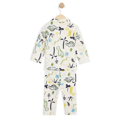 Babyfits Organic Cotton Pyjama Set Collar Dino