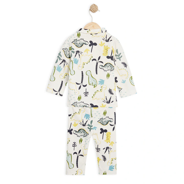 Babyfits Organic Cotton Pyjama Set Collar Dino