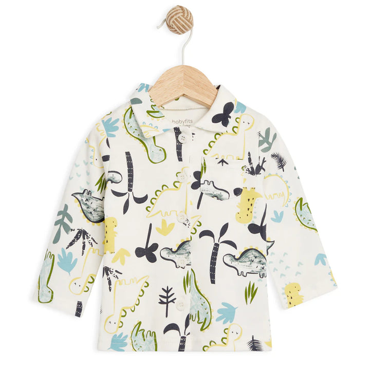 Babyfits Organic Cotton Pyjama Set Collar Dino
