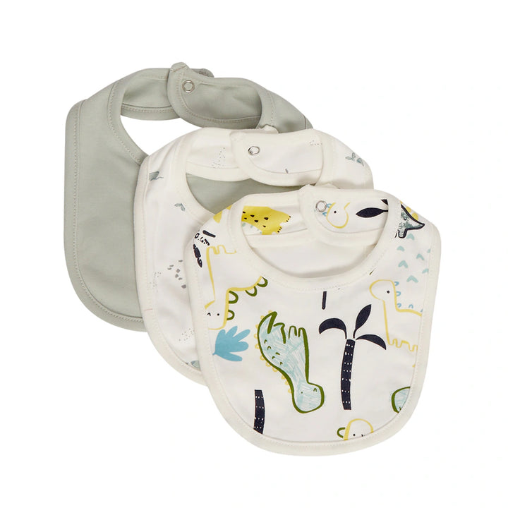 Babyfits Organic Bamboo Bibs Dino & Under Water Pack of 3 (0-6m)