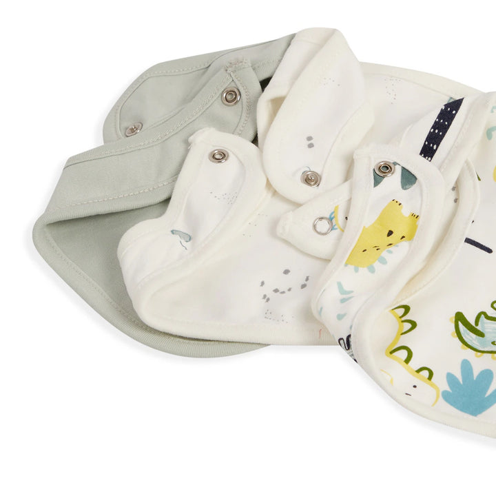 Babyfits Organic Bamboo Bibs Dino & Under Water Pack of 3 (0-6m)