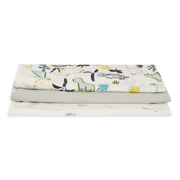 Babyfits Organic Cotton Blankets Dino Pack of 3 (70 x 70cm)