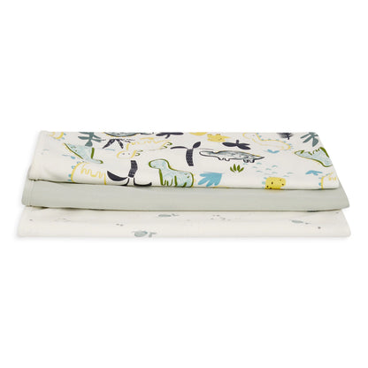 Babyfits Organic Cotton Blankets Dino Pack of 3 (70 x 70cm)