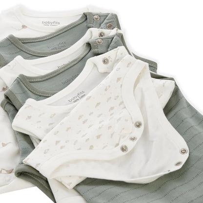 Baby Fits Organic Bamboo Bodysuits Birds Pack of 5