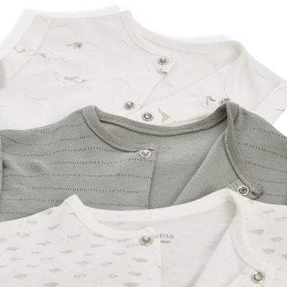 Babyfits Organic Cotton Rompers Bird Pack of 3 (New Born)