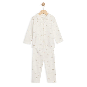 Babyfits Organic Cotton Pyjama Set Collar birds (0-6m)