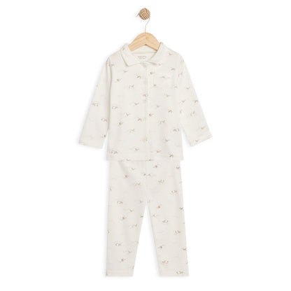 Babyfits Organic Cotton Pyjama Set Collar birds (0-6m)