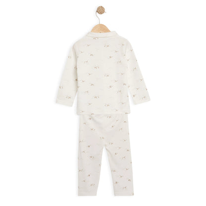 Babyfits Organic Cotton Pyjama Set Collar birds (0-6m)