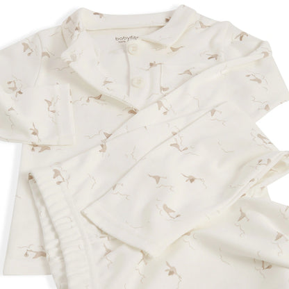 Babyfits Organic Cotton Pyjama Set Collar birds (0-6m)