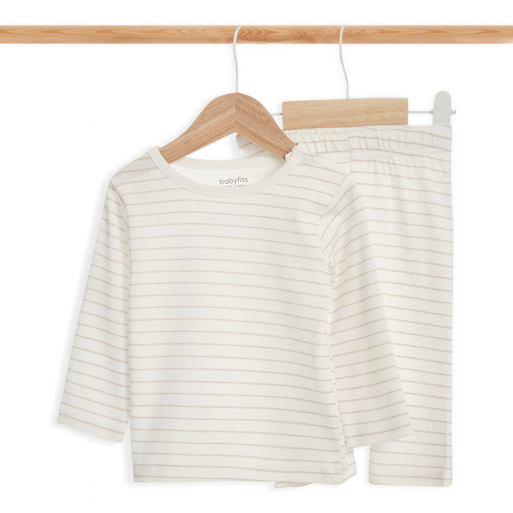 Babyfits Organic Cotton Pyjama Set Stripe (0-6m)