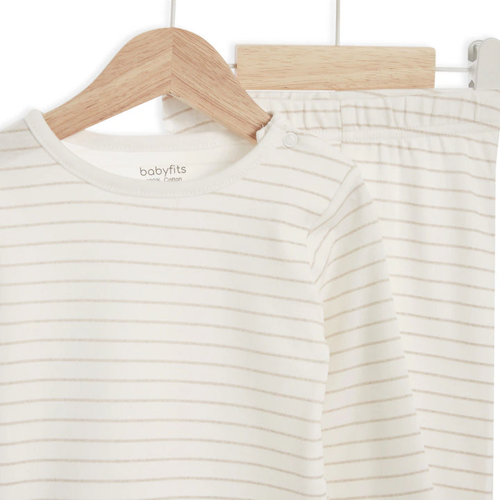 Babyfits Organic Cotton Pyjama Set Stripe (0-6m)