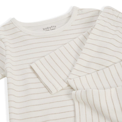 Babyfits Organic Cotton Pyjama Set Stripe (0-6m)