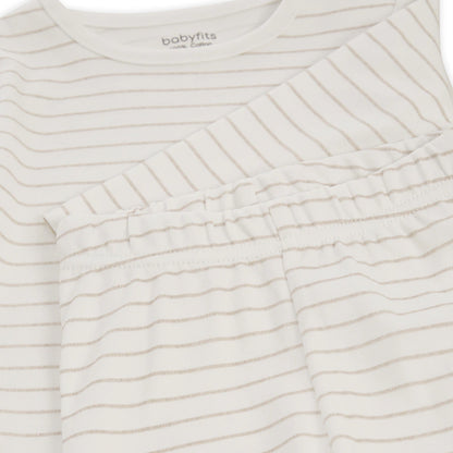 Babyfits Organic Cotton Pyjama Set Stripe (0-6m)
