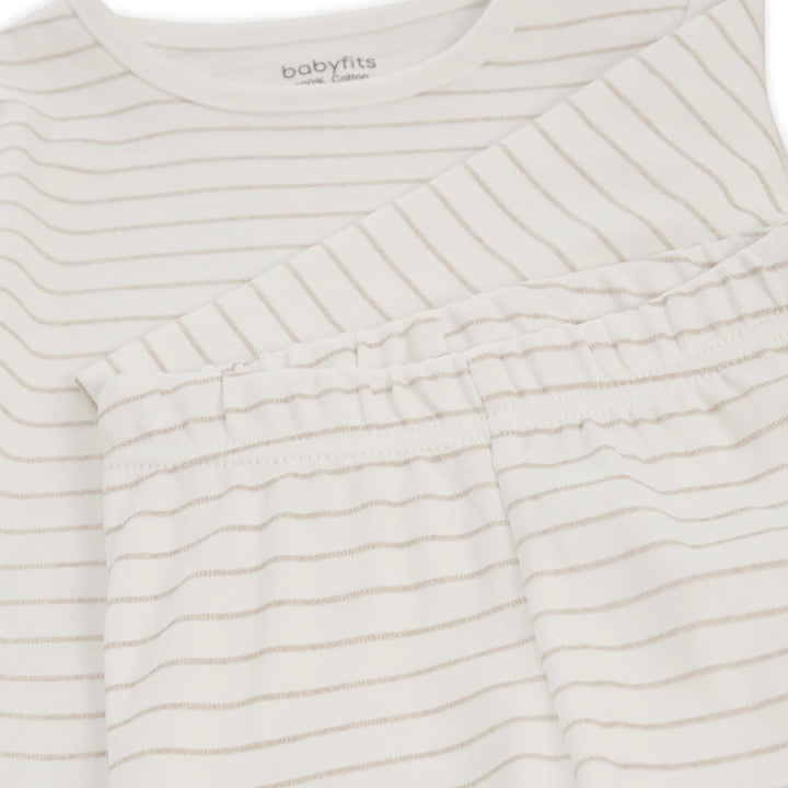 Babyfits Organic Cotton Pyjama Set Stripe (0-6m)