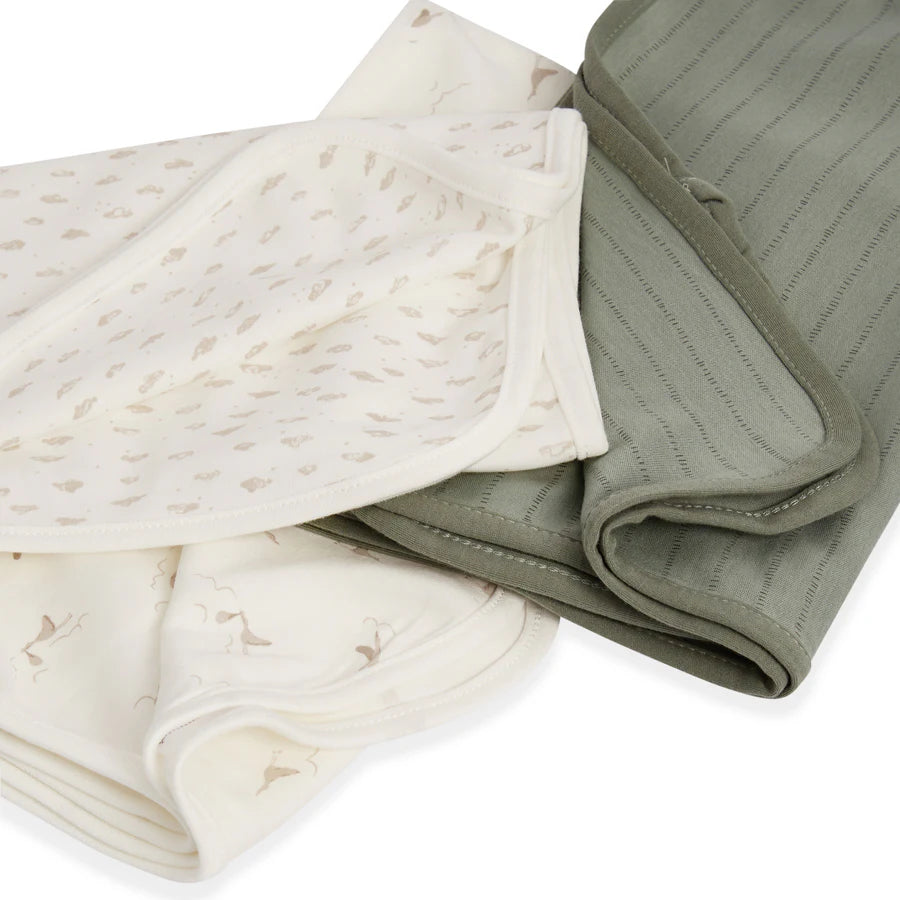 Babyfits Organic Cotton Blankets Birds Pack of 3 (70 x 70 cm)
