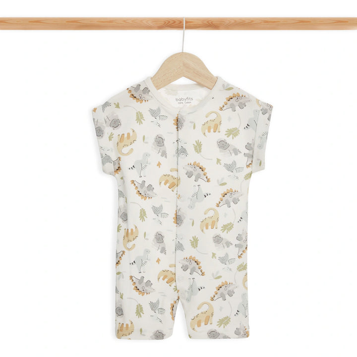 Babyfits Organic Cotton Rompers Dinos Pack of 3 (New Born)