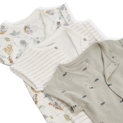 Babyfits Organic Cotton Rompers Dinos Pack of 3 (New Born)