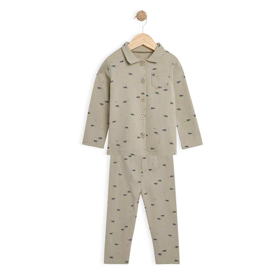 طقم بيجامة من القطن العضوي من Babyfits، ياقة تحت الماء طقم بيجامة من القطن العضوي من Babyfits، ياقة تحت الماء