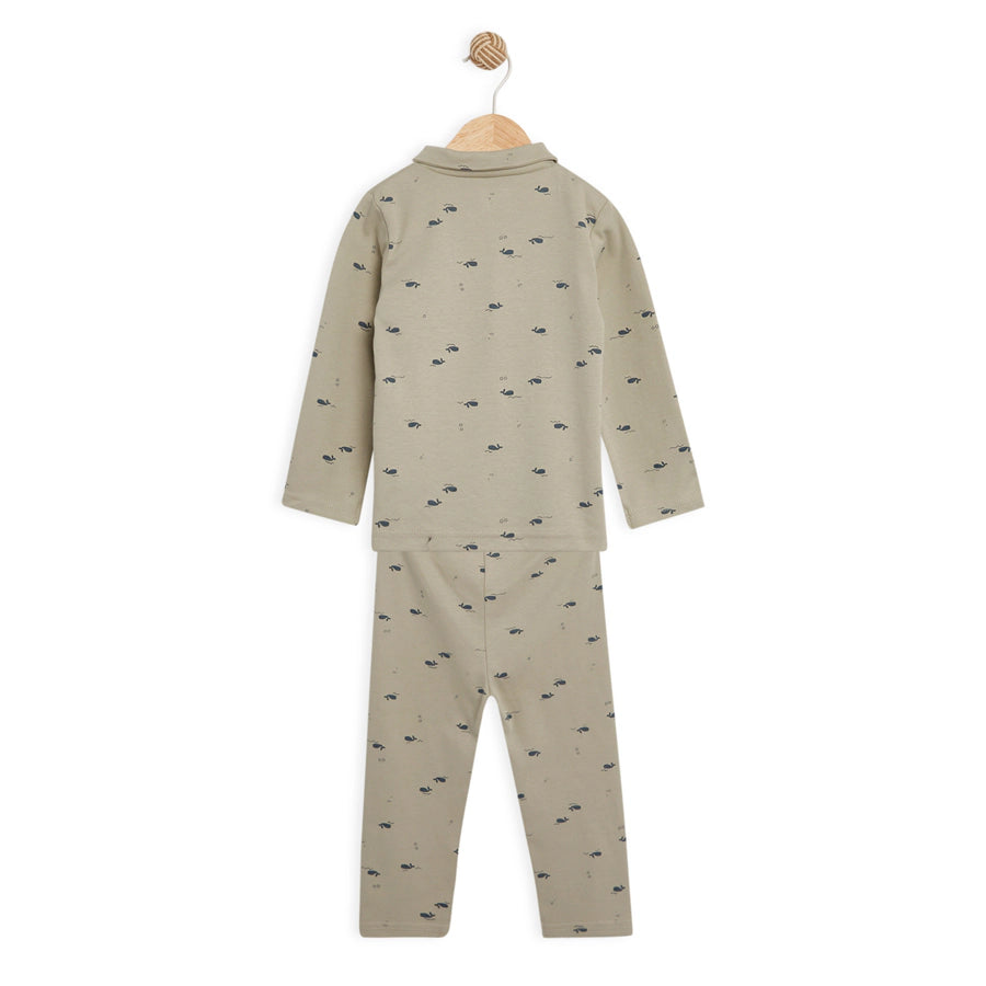 طقم بيجامة من القطن العضوي من Babyfits، ياقة تحت الماء طقم بيجامة من القطن العضوي من Babyfits، ياقة تحت الماء