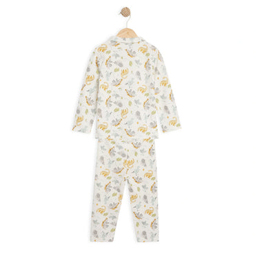 Babyfits Organic Cotton Pyjama Set Collar Dinos (0-6m)