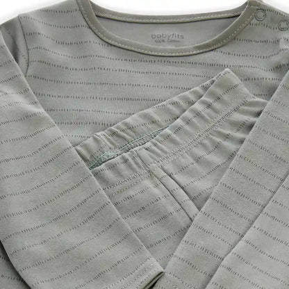 Babyfits Organic Cotton Pyjama Set Collar Stripe (0-6m)