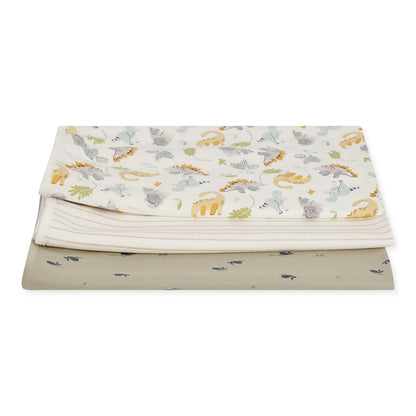 Babyfits Organic Cotton Blankets Dino Pack of 3 (70 x 70 cm)