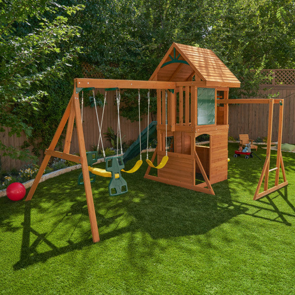 KidKraft Ridgeview Deluxe Clubhouse Wooden Swing Set & Playset KidKraft Ridgeview Deluxe Clubhouse Wooden Swing Set & Playset