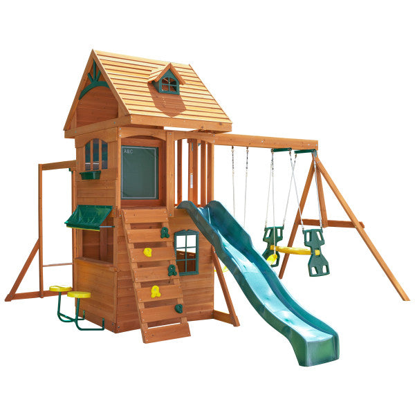 Kidkraft Ridgeview Deluxe Clubhouse Wooden Swing Set & Playset
