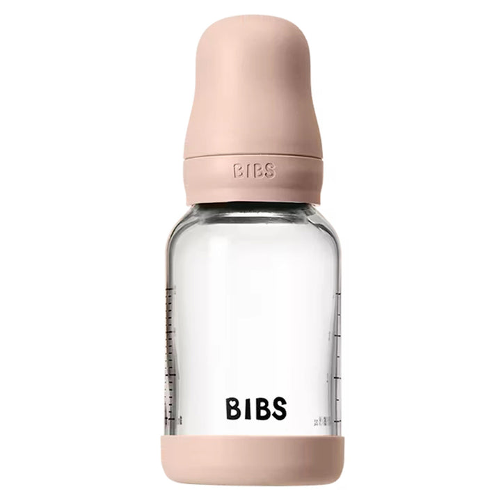 Bibs Glass Baby Bottle Round Latex  120 Ml Slow Flow 1 Pack (Blush)
