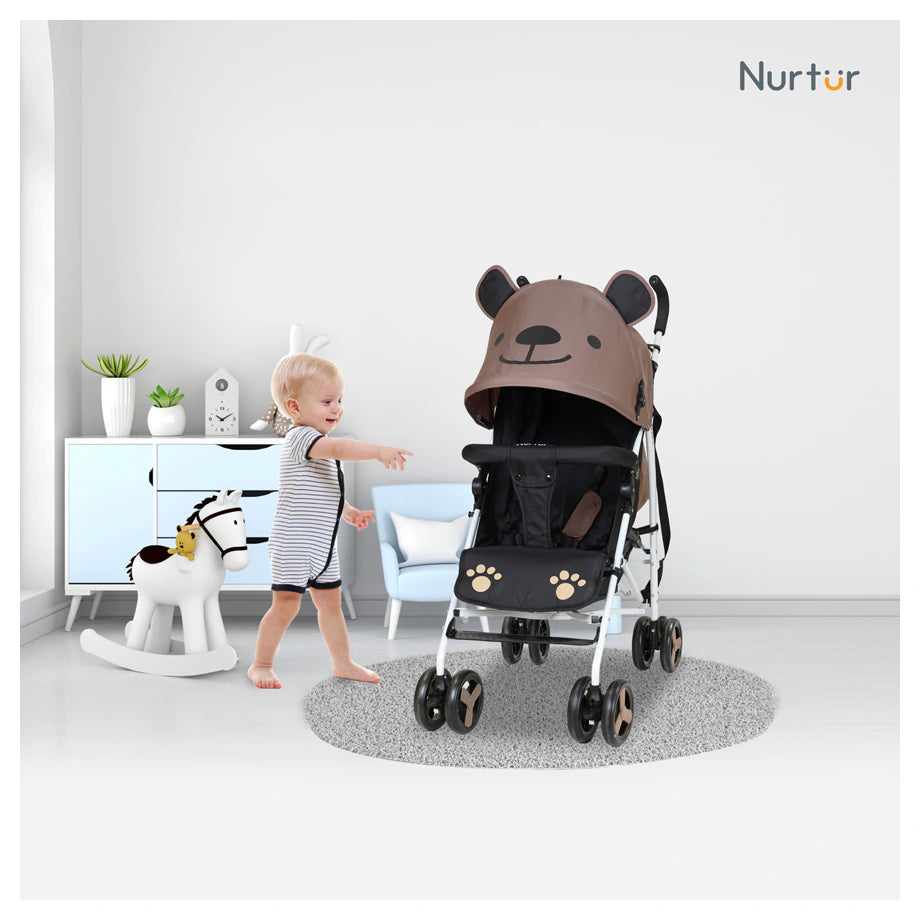 Nurtur Luca Character Stroller with Shoulder Strap & Basket (Brown)