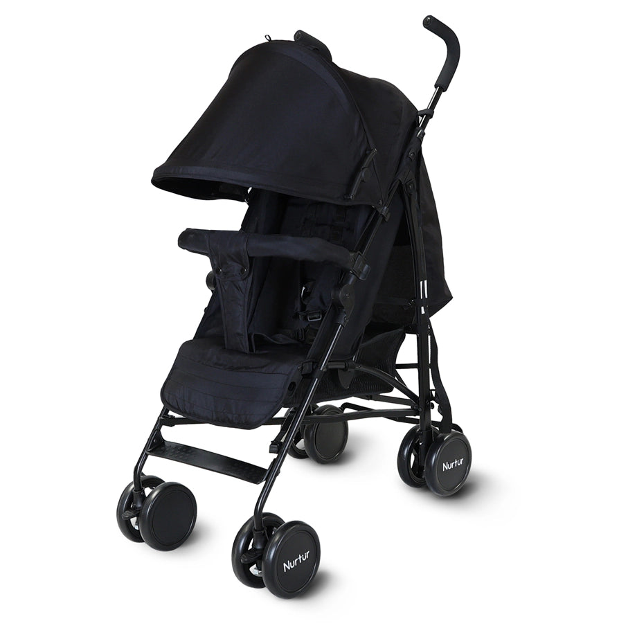 Nurtur Archer Compact Lightweight Travel Stroller with Basket (Black)