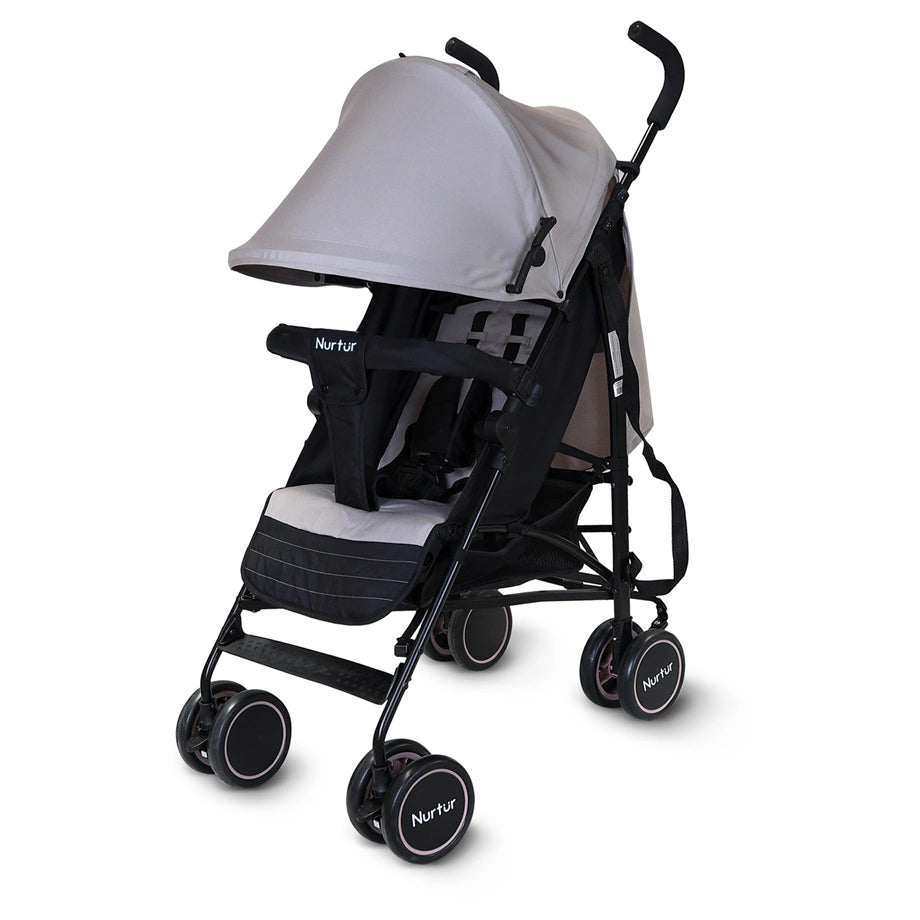 Nurtur Archer Compact Lightweight Travel Stroller with Basket (Grey)