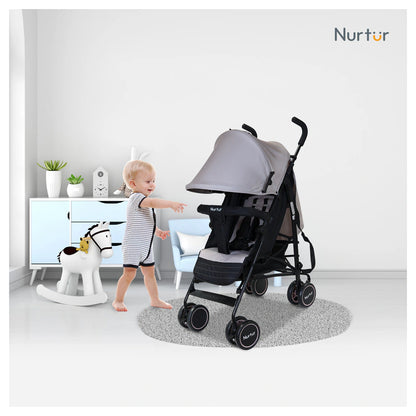 Nurtur Archer Compact Lightweight Travel Stroller with Basket (Grey)