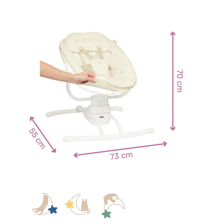 Badabulle Lateral Nursery Baby Swing with Remote Control (Cream)