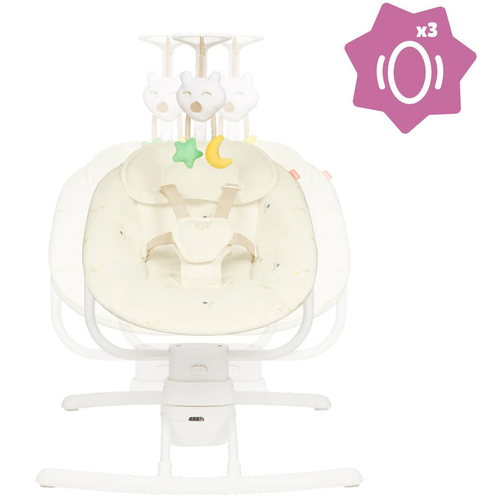 Badabulle Lateral Nursery Baby Swing with Remote Control (Cream)