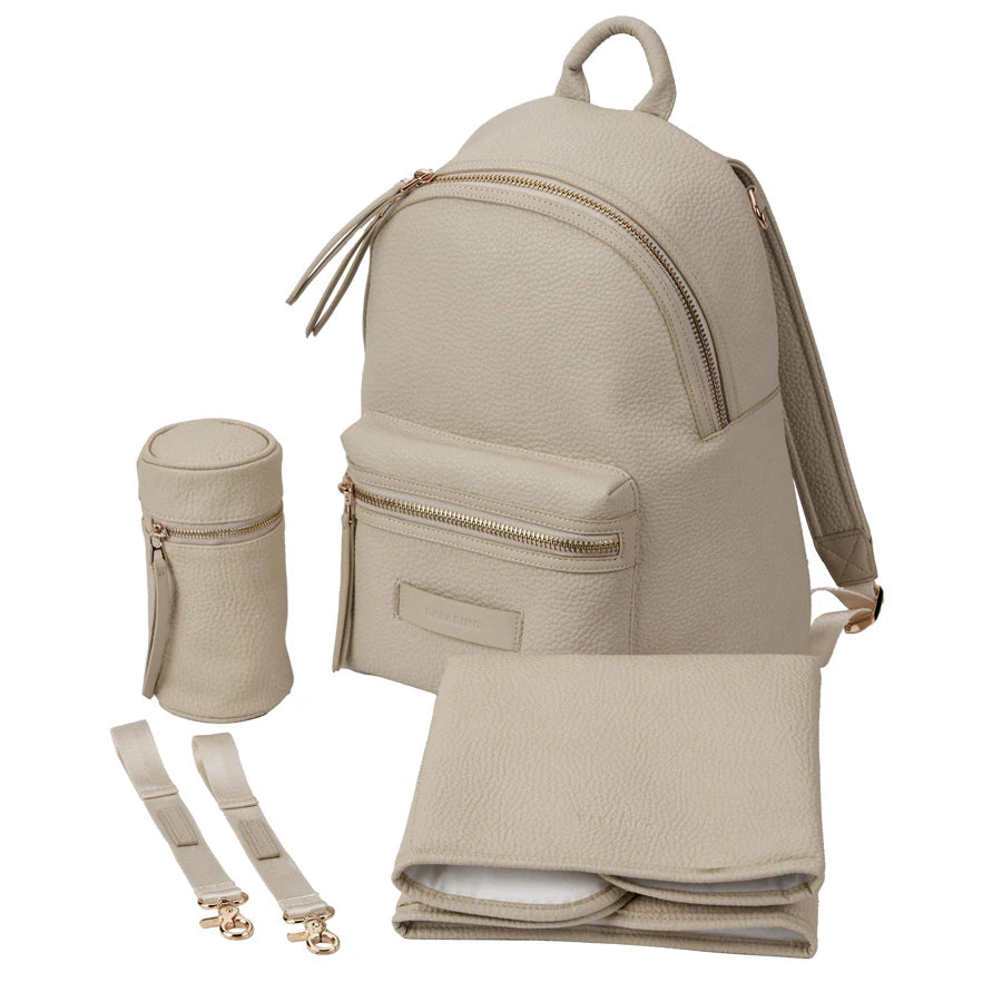 Bababing Tumble Leather Changing Bag (Sand) Bababing Tumble Leather Changing Bag (Sand)