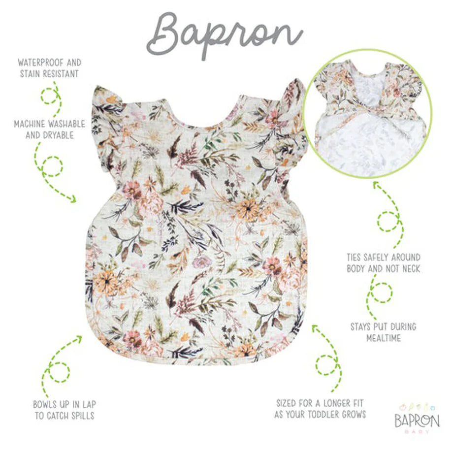 Bapronbaby Feeding Bib (Delilah Floral Flutter)